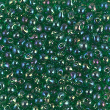 Miyuki drop beads 3,4mm Transparent green ab DP-179